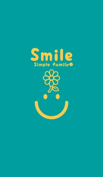 [LINE着せ替え] スマイル＆フラワー ピーコックブルーの画像1