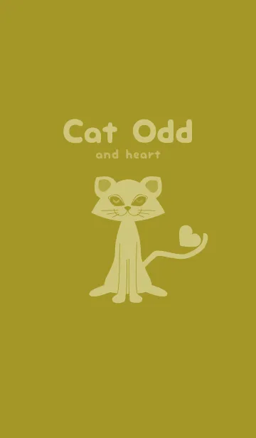 [LINE着せ替え] 猫のオッドとハート ペールマスタードの画像1