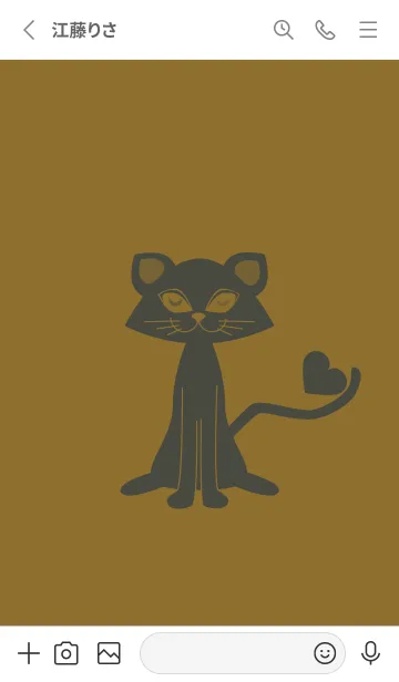 [LINE着せ替え] 猫のオッドとハート ゴールデンオーカーの画像2