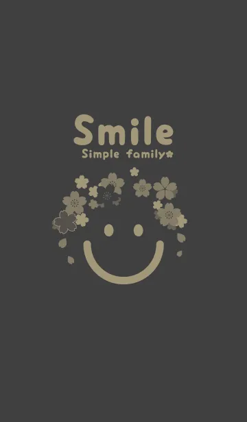 [LINE着せ替え] スマイル＆桜 黒柿色の画像1