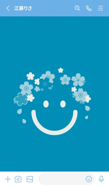 [LINE着せ替え] スマイル＆桜 セルリアンブルーの画像2