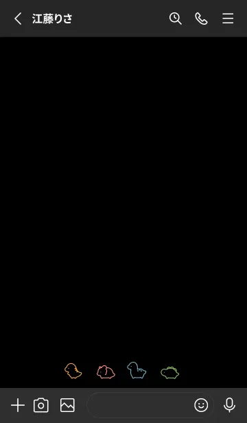 [LINE着せ替え] ちいさな恐竜/ ブラックネオンの画像2