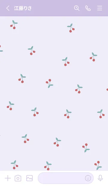 [LINE着せ替え] cherry_pattern #purpleの画像2