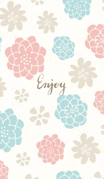 [LINE着せ替え] カラフルとベージュの花5の画像1