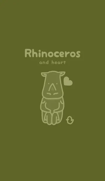 [LINE着せ替え] サイとハート オリーブグリーンの画像1