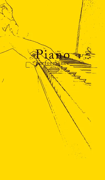 [LINE着せ替え] ピアノ演奏  黄色の画像1