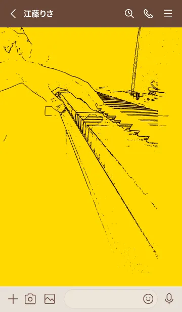 [LINE着せ替え] ピアノ演奏  黄色の画像2