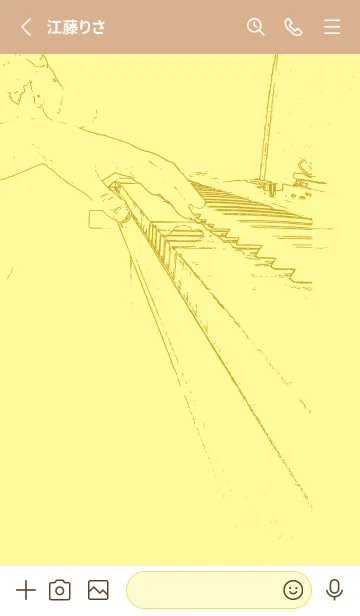 [LINE着せ替え] ピアノ演奏  ライトクリームの画像2