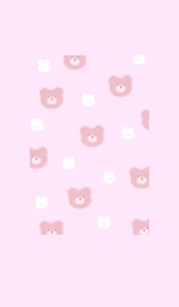 [LINE着せ替え] クマとゆるウサ♡pinkpurple11_1の画像1