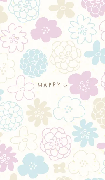 [LINE着せ替え] 北欧風お花 くすみカラー24の画像1