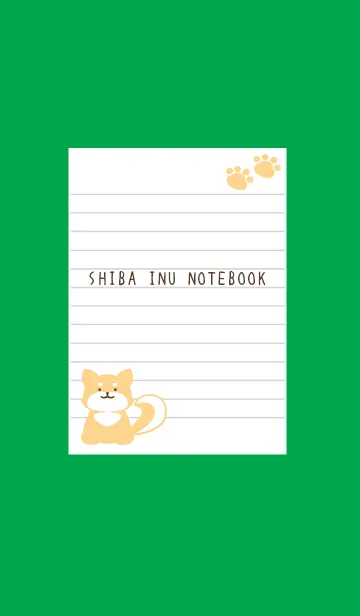[LINE着せ替え] 柴犬のノート/グリーンの画像1