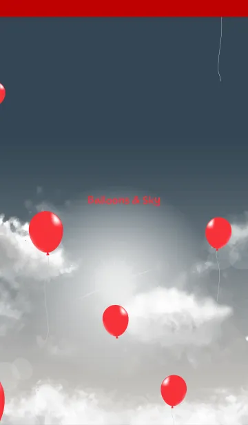 [LINE着せ替え] 赤い風船と曇り空 赤色の画像1