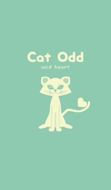 [LINE着せ替え] 猫のオッドとハート ディープアクアの画像1