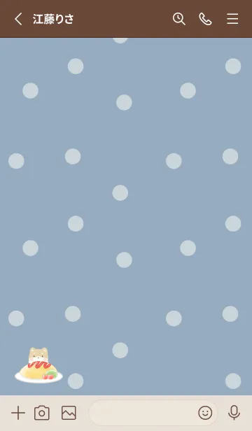 [LINE着せ替え] しばいぬとオムライス -ブルー- ドットの画像2