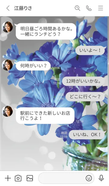 [LINE着せ替え] グレー : 喜びを運ぶサイネリアの画像3