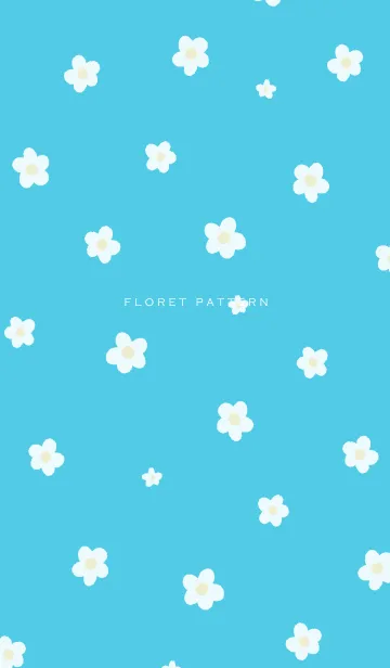 [LINE着せ替え] Floret Pattern - 03-03 ブルー Ver.iの画像1