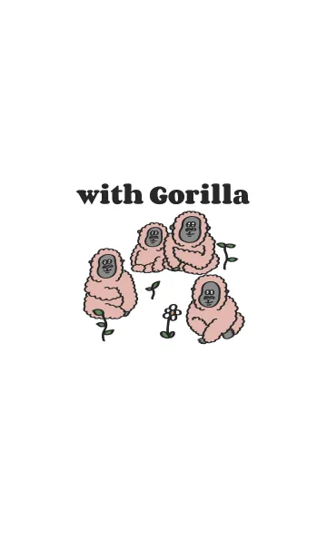 [LINE着せ替え] ごりらの日常 with Gorilla (beige ver.)の画像1