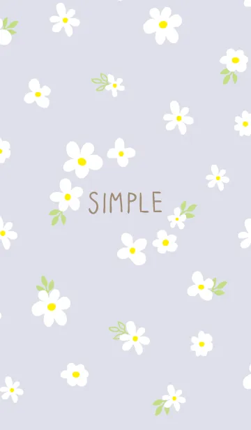 [LINE着せ替え] 白い花と葉っぱランダムの画像1