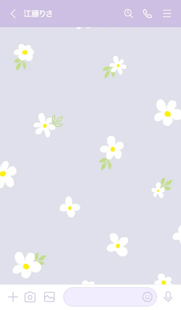 [LINE着せ替え] 白い花と葉っぱランダムの画像2