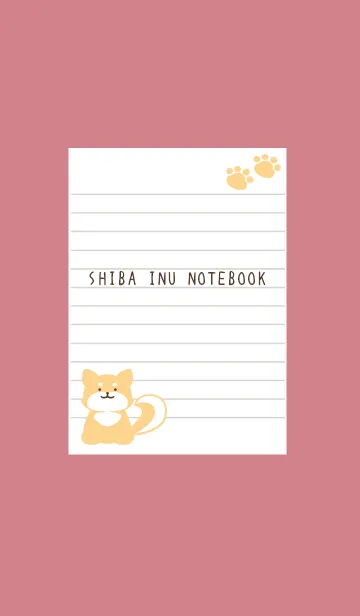 [LINE着せ替え] 柴犬のノート/くすみレッドの画像1