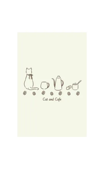 [LINE着せ替え] 猫とカフェ -グリーン-の画像1