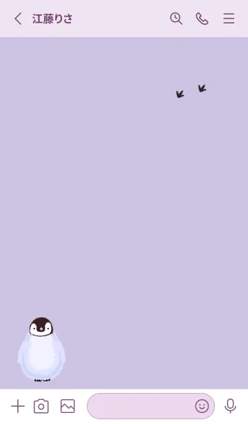 [LINE着せ替え] もふもふペンギン♡purple09_1の画像2