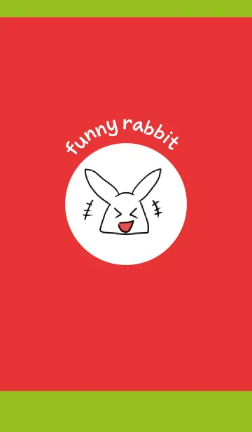 [LINE着せ替え] 面白いうさぎの着せかえ 赤と緑の画像1