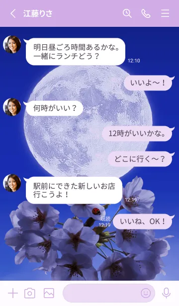 [LINE着せ替え] Sakura Full Moon #1-15の画像3