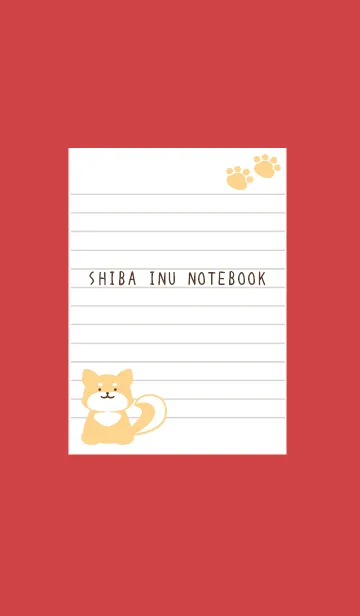 [LINE着せ替え] 柴犬のノート/レッド/ベージュの画像1