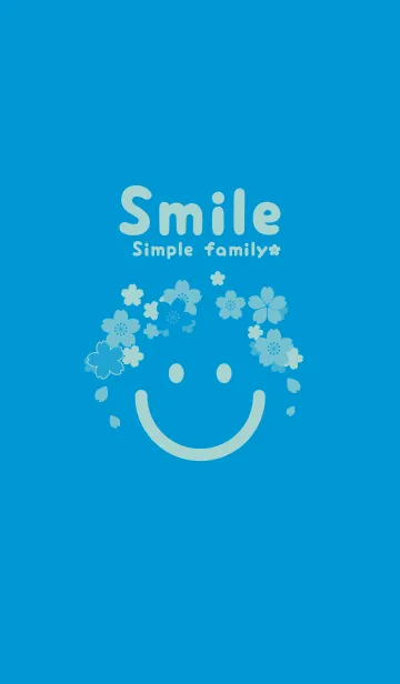 [LINE着せ替え] スマイル＆桜 ペールヨットブルーの画像1