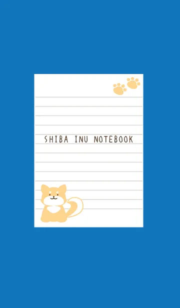 [LINE着せ替え] 柴犬のノート/ブルー/ホワイトの画像1