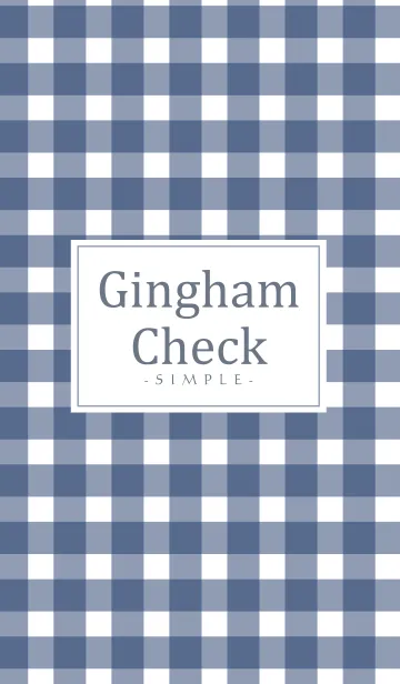 [LINE着せ替え] Gingham Check Navy - SIMPLE 4の画像1