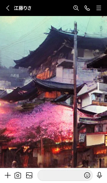 [LINE着せ替え] 和の夜桜#DaF229。の画像2