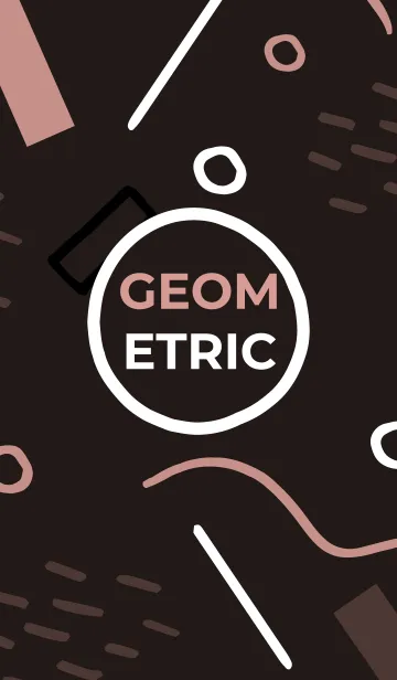 [LINE着せ替え] Scribble Geometric Cocoa Brownの画像1