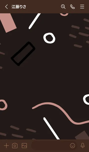 [LINE着せ替え] Scribble Geometric Cocoa Brownの画像2