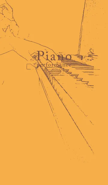 [LINE着せ替え] ピアノ演奏  柑子色の画像1