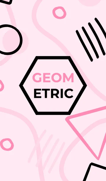 [LINE着せ替え] Scribble Geometric Blush 3の画像1