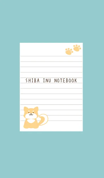 [LINE着せ替え] 柴犬のノート/ミントグリーンの画像1
