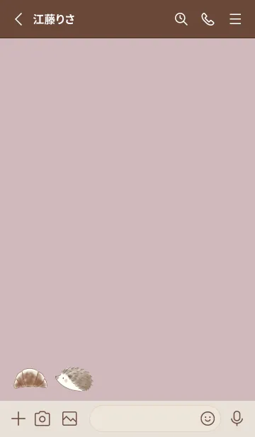 [LINE着せ替え] ハリネズミとクロワッサン 2  -ピンク-の画像2