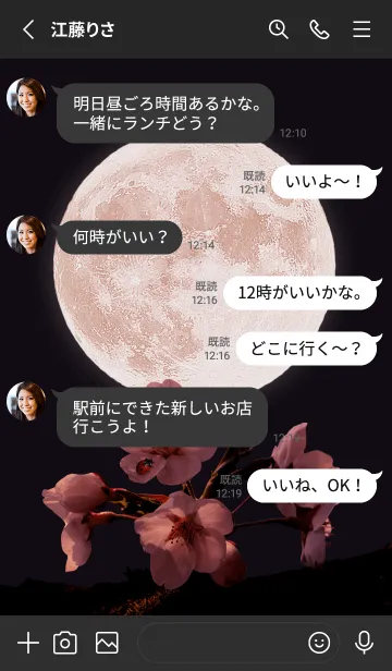 [LINE着せ替え] Sakura Full Moon #2-10の画像3