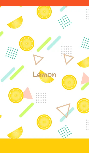 [LINE着せ替え] レモンのメンフィス風柄B 赤と黄色の画像1