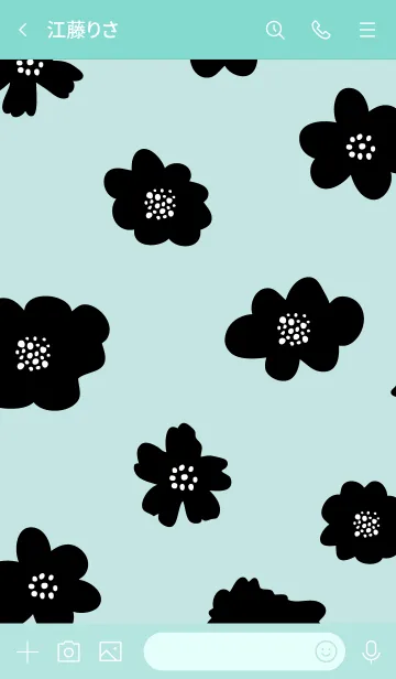 [LINE着せ替え] 花ブラック13の画像2