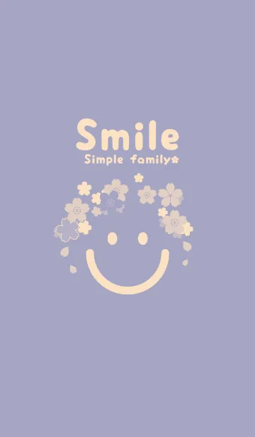 [LINE着せ替え] スマイル＆桜 藤鼠の画像1