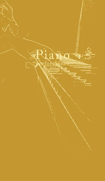 [LINE着せ替え] ピアノ演奏  イエローオーカーの画像1