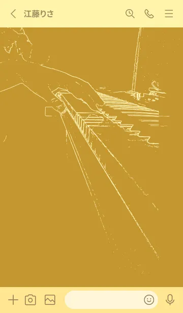 [LINE着せ替え] ピアノ演奏  イエローオーカーの画像2