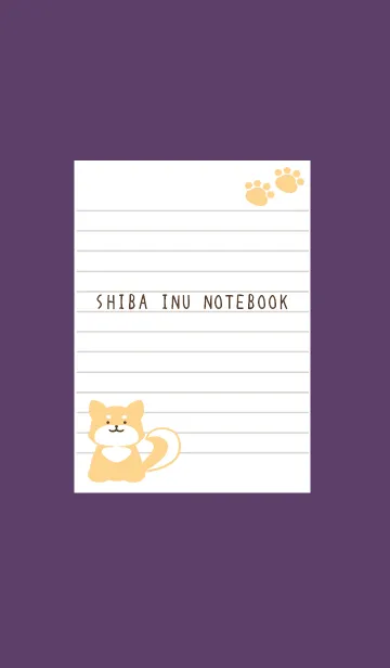 [LINE着せ替え] 柴犬のノート/ディープパープルの画像1