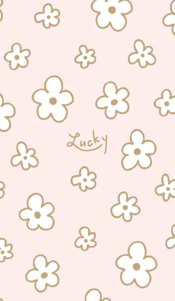 [LINE着せ替え] おしゃれなベージュ花28の画像1