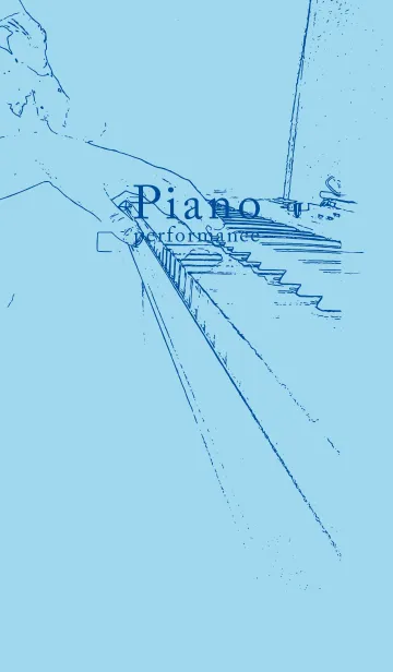 [LINE着せ替え] ピアノ演奏  スカイブルーの画像1