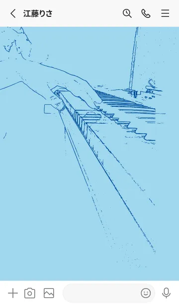 [LINE着せ替え] ピアノ演奏  スカイブルーの画像2