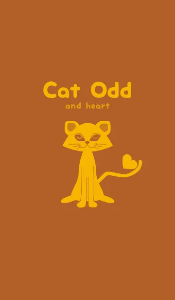 [LINE着せ替え] 猫のオッドとハート オールドゴールドの画像1